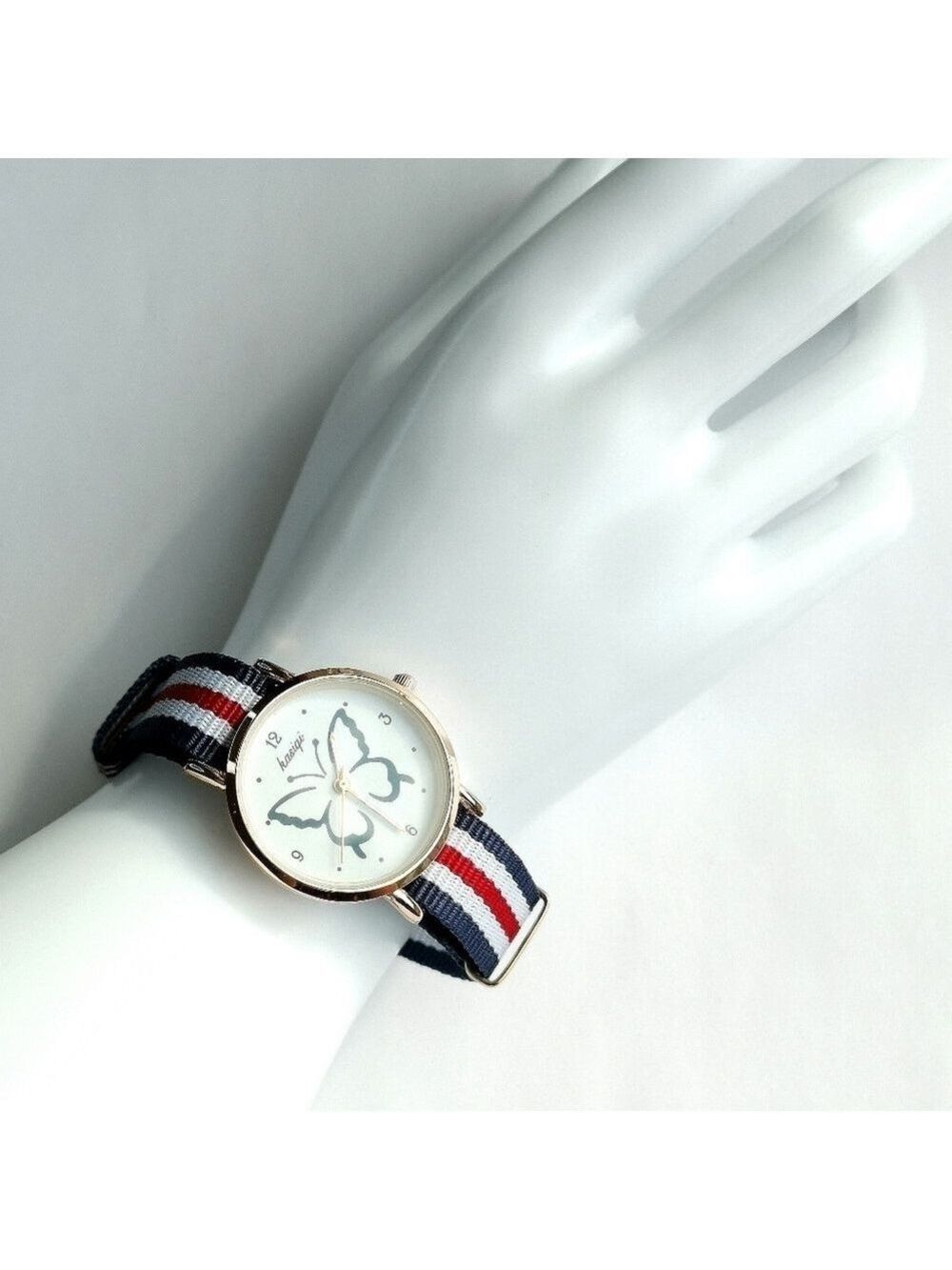 🆕 Red white and blue watch butterfly face - Picture 6 of 7